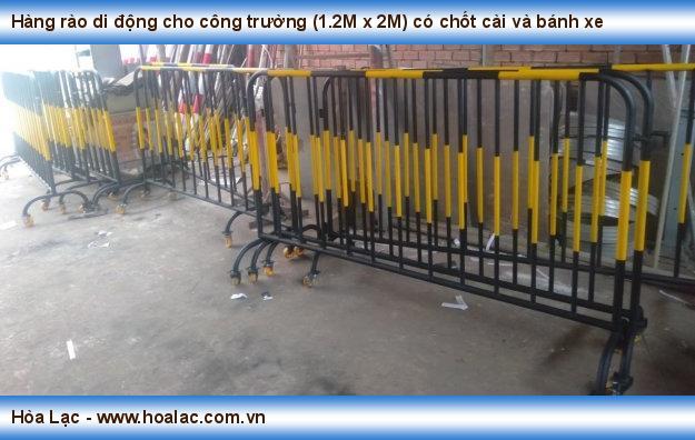 Hàng rào di động cho công trường 12M x 2M có chốt cài và bánh xe